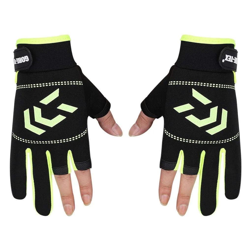 1 Pair Fishing Gloves Men Women Outdoor Fishing Anti-slip 3 Cut Finger Sports Fish Equipment Angling SBR Gloves