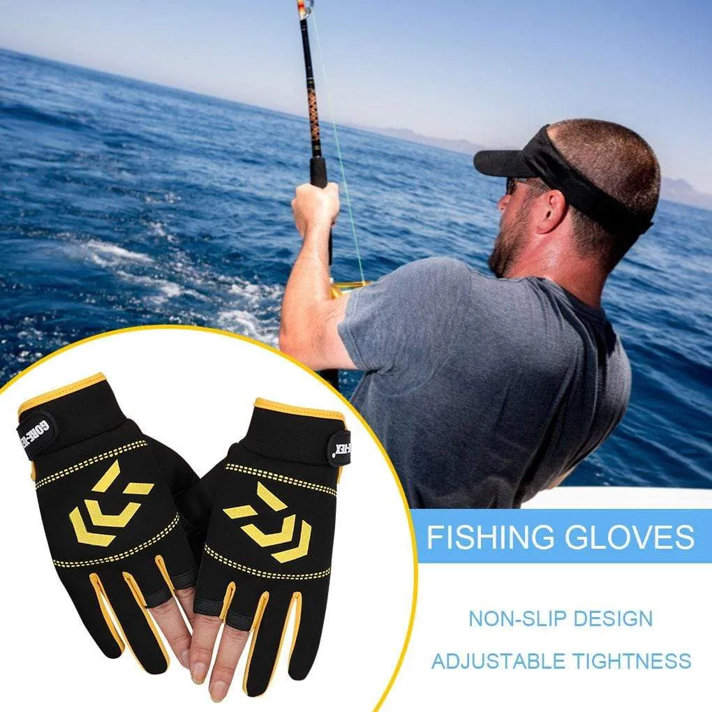 1 Pair Fishing Gloves Men Women Outdoor Fishing Anti-slip 3 Cut Finger Sports Fish Equipment Angling SBR Gloves