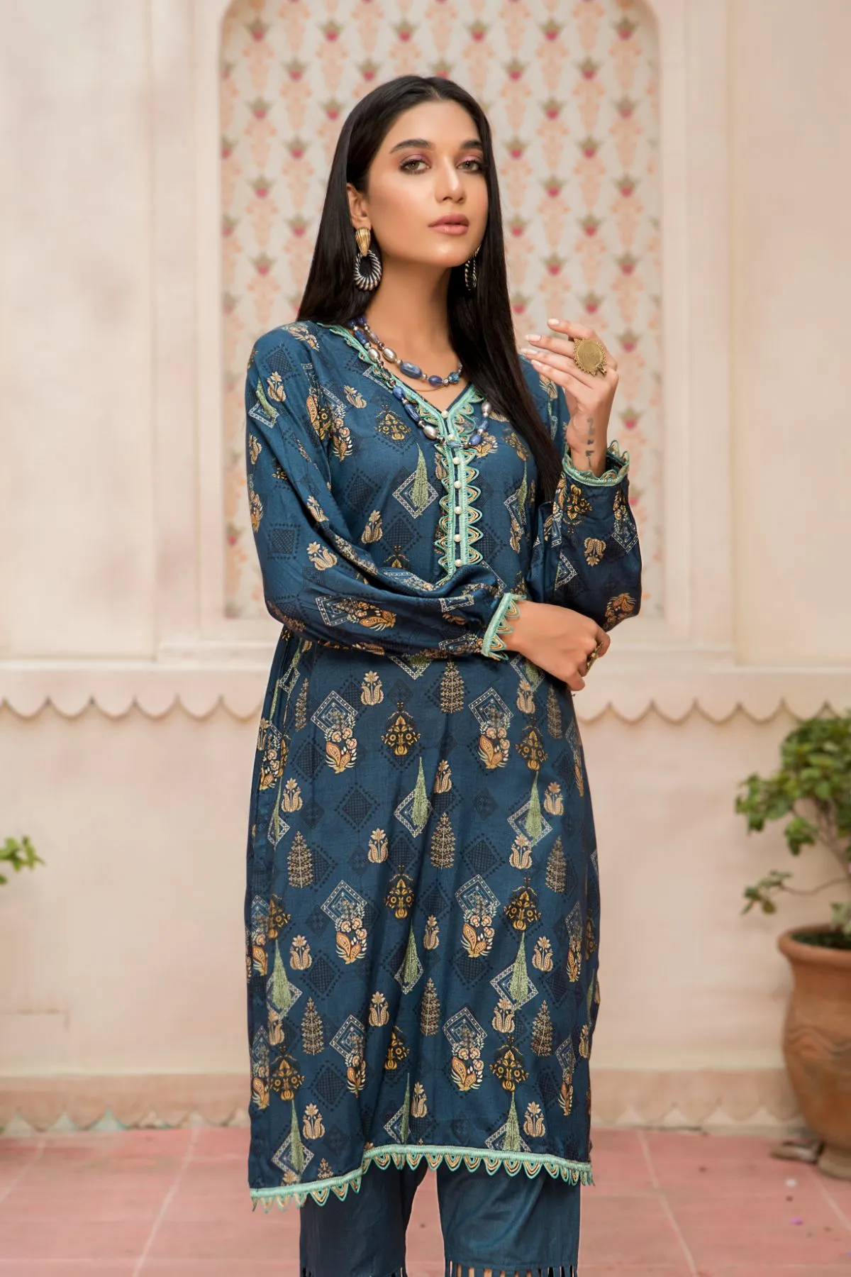 1PC Anarkali Digital Linen Shirt 27