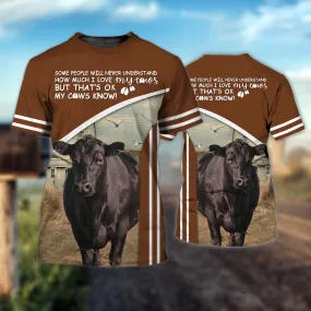 3D All Over Print Cow T Shirt, Dunny Cow 3D Shirts, Gift For Farmer