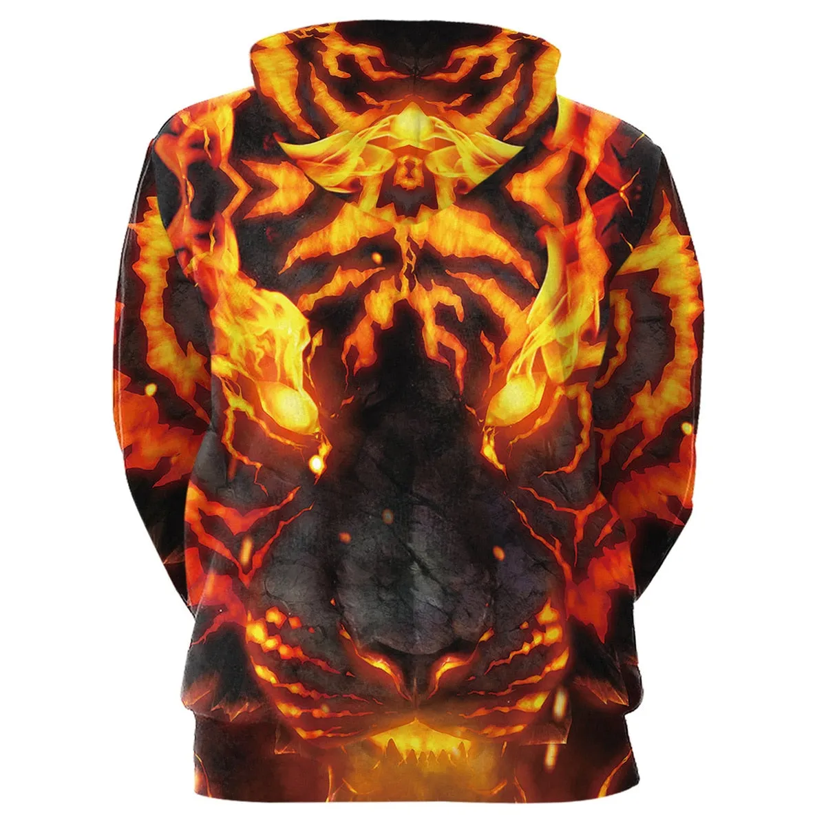 3D Harajuku Printed Animal Flame Hoodie