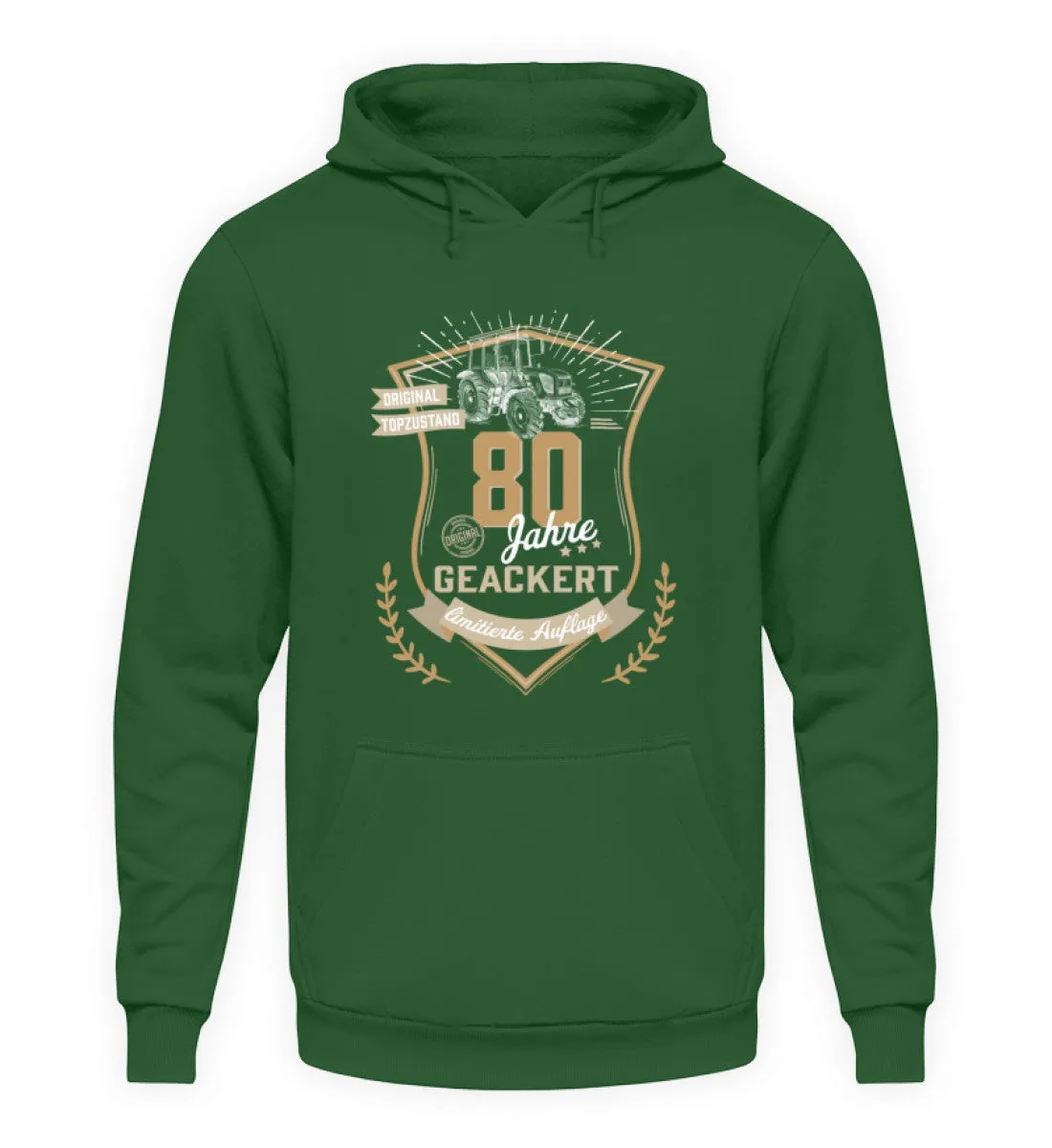 80 Jahre geackert - Geburtstag Landwirt  - Unisex Kapuzenpullover Hoodie