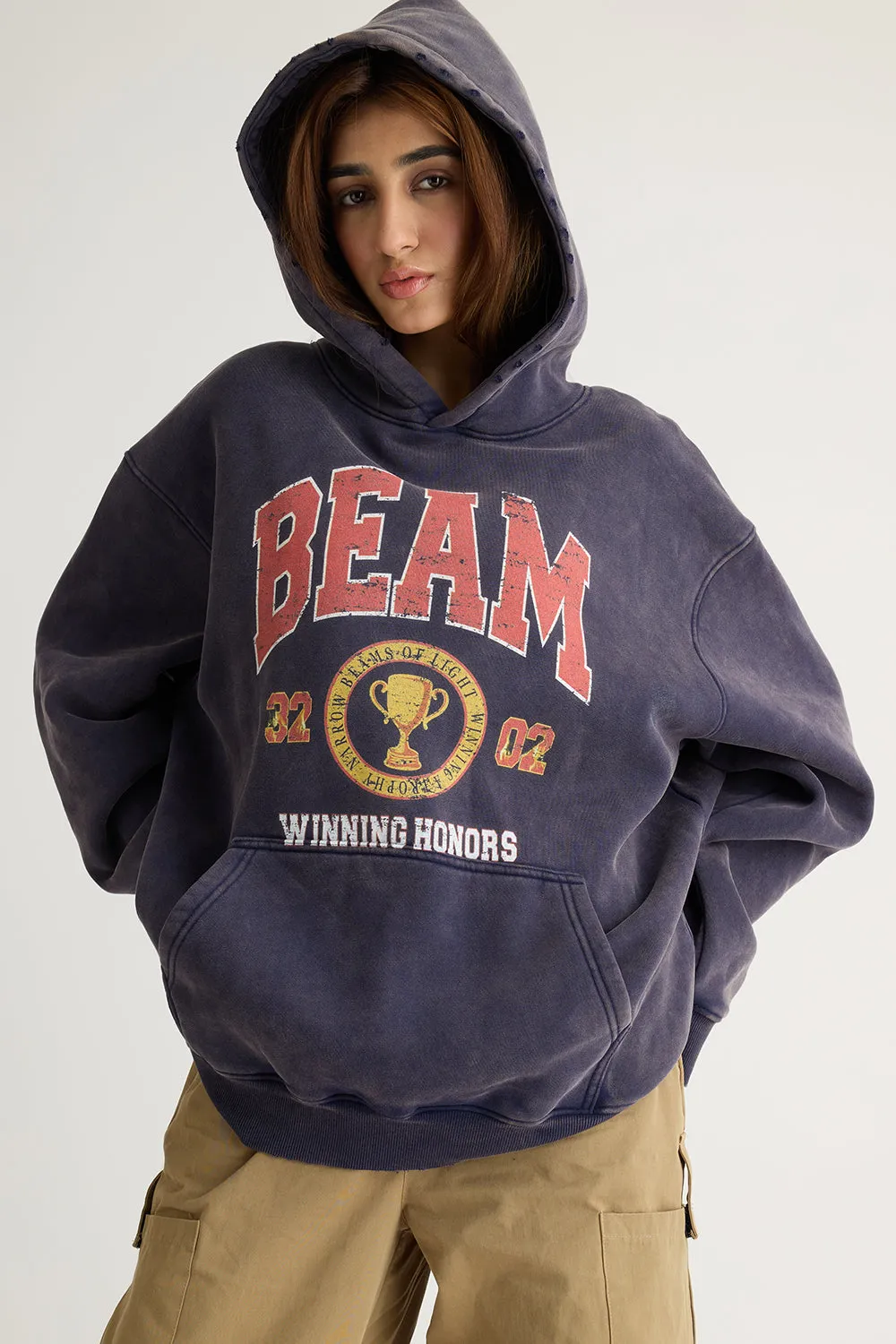 Acid Wash Beam Heavyweight Hoodie