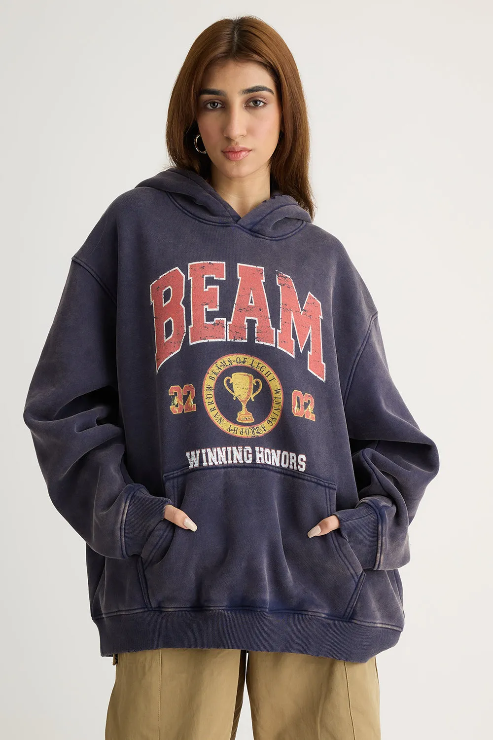 Acid Wash Beam Heavyweight Hoodie