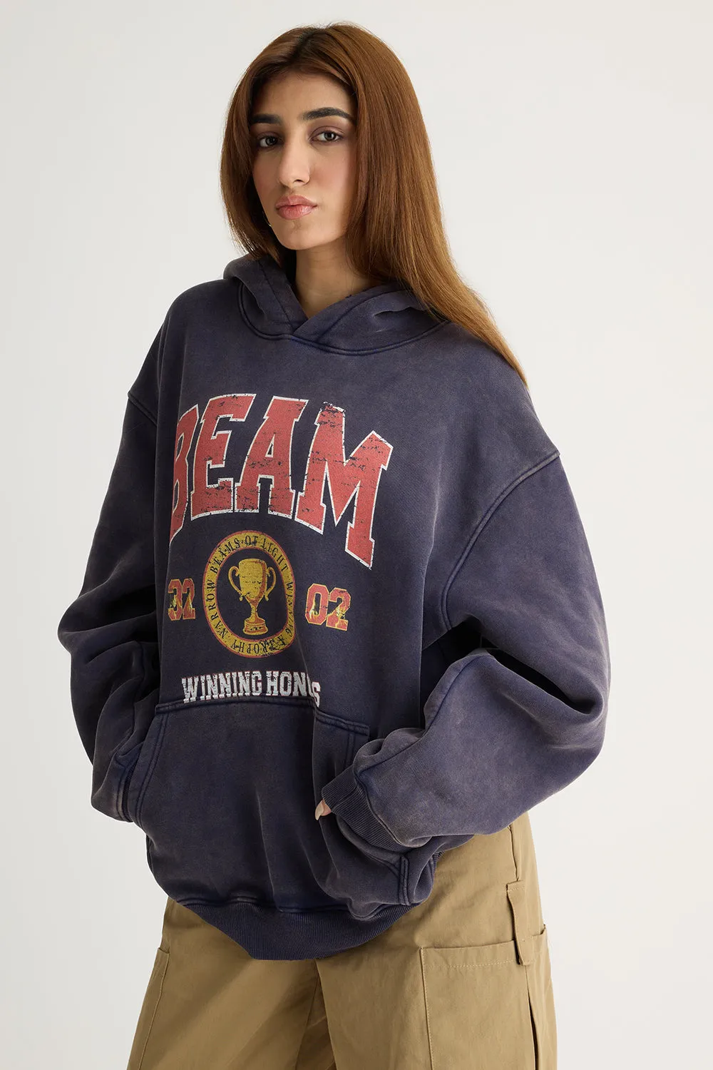 Acid Wash Beam Heavyweight Hoodie