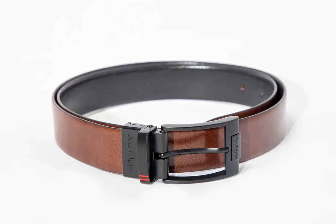 AU NOIR Reversible Belt | Desoto Black, Black-Brown