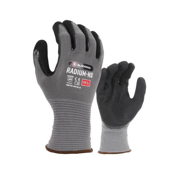 Blackrock Radium Wet Dry Grip Black Nitrile Safety Gloves