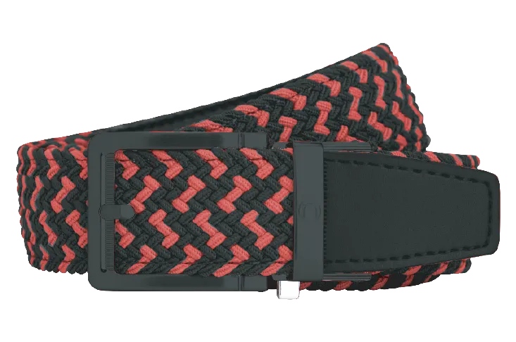 Braided Scarlet & Black, 1 3/8 Strap, Golf Belt