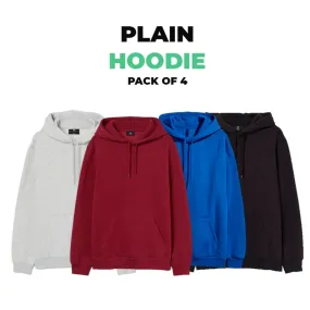 Bundle of 4 Plain Hoodie