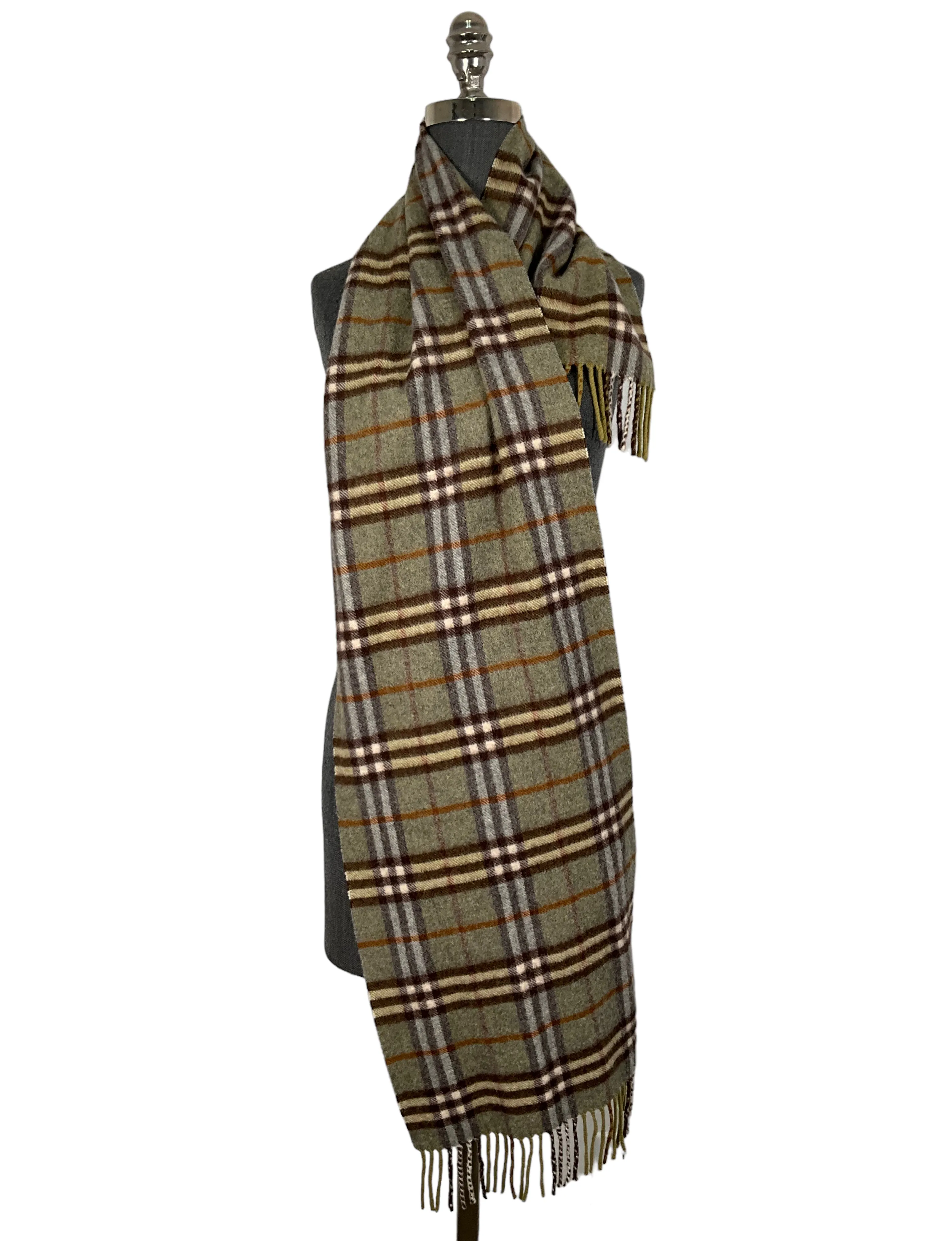 Burberry Olive Cashmere Scarf