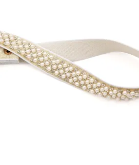 By Debra Girls Gold Pearl Elastic Belt