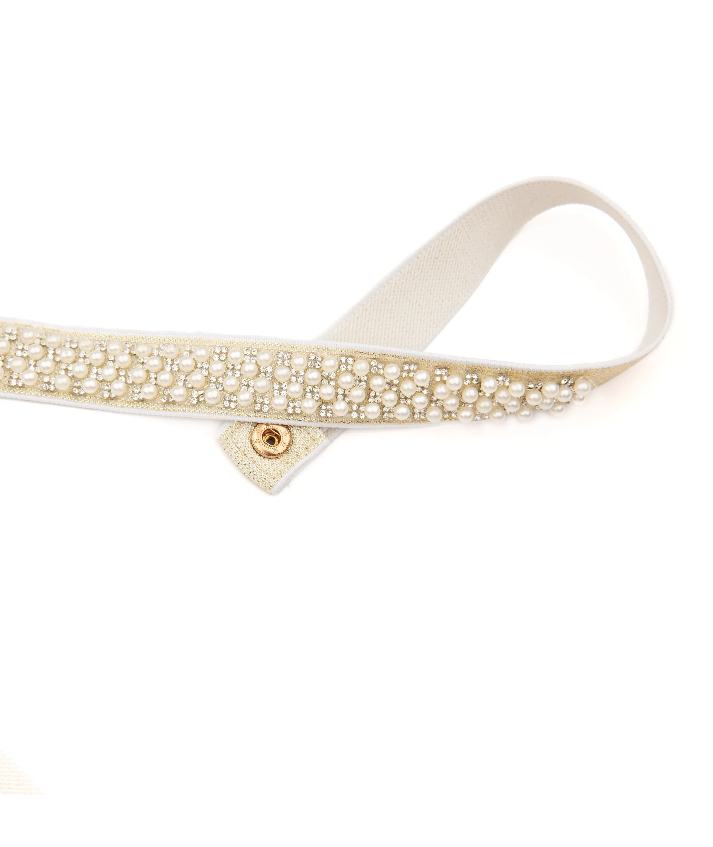 By Debra Girls Gold Pearl Elastic Belt