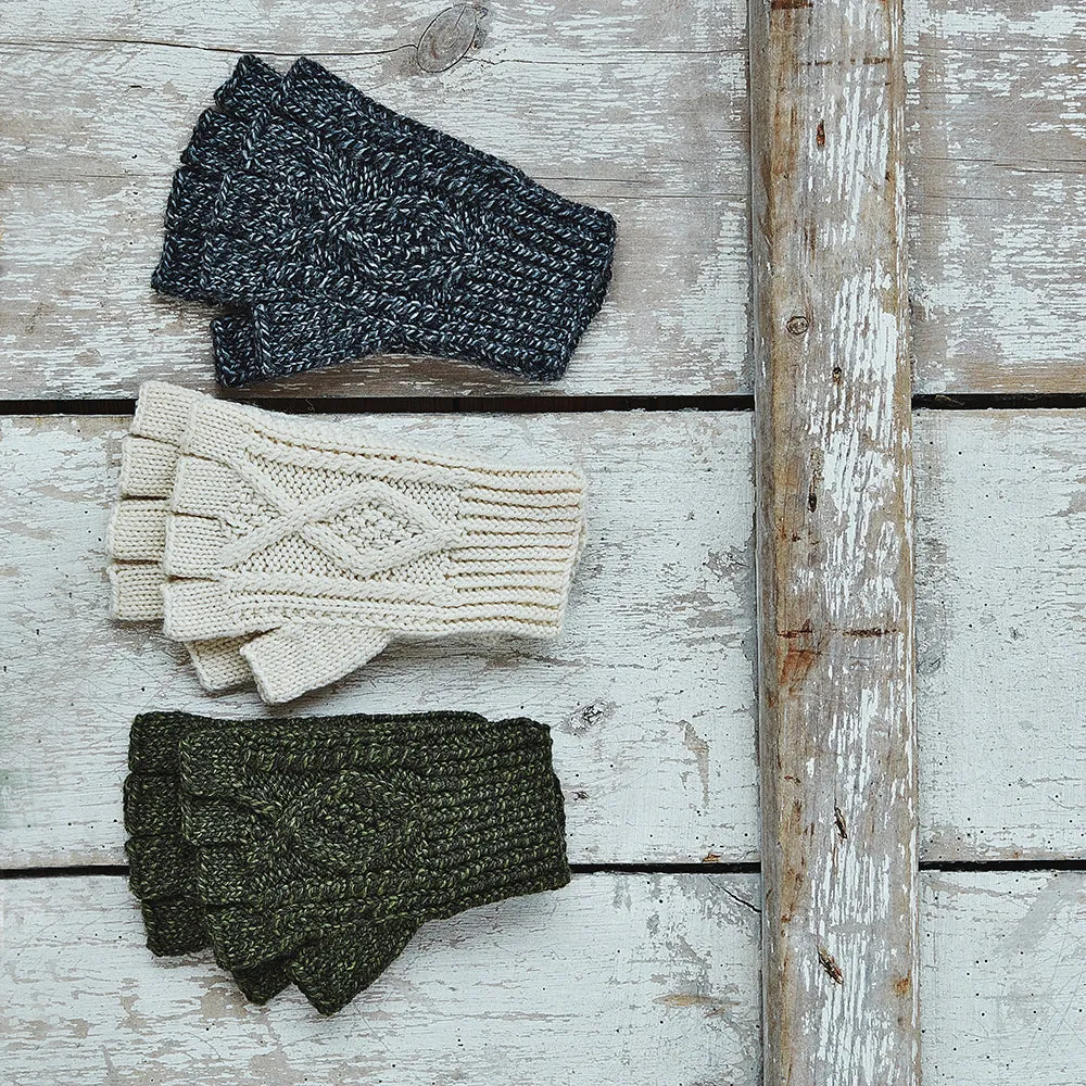 Cable Knit Fingerless Gloves