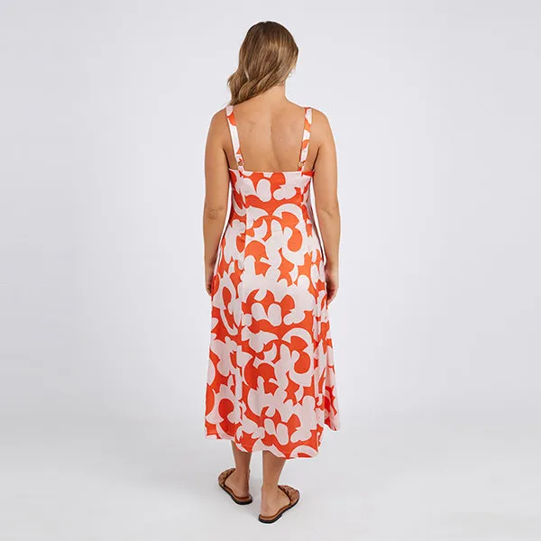 Calypso Dress - Spicy Orange Print