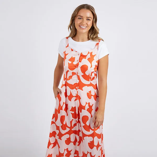 Calypso Dress - Spicy Orange Print