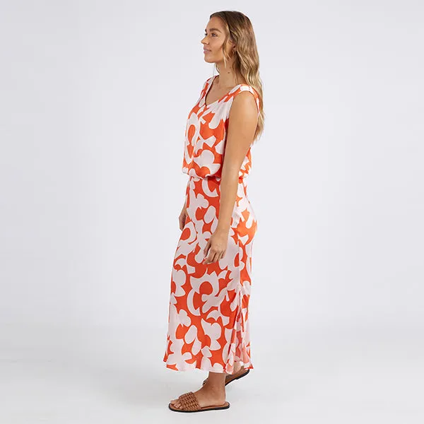 Calypso Dress - Spicy Orange Print