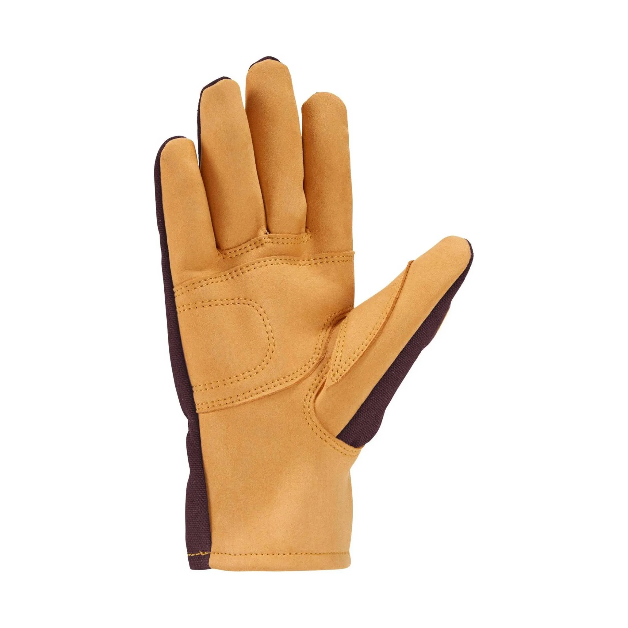 Carhartt Women's Duck Synthetic Leather Open Cuff Gloves - Blackberry/Tan