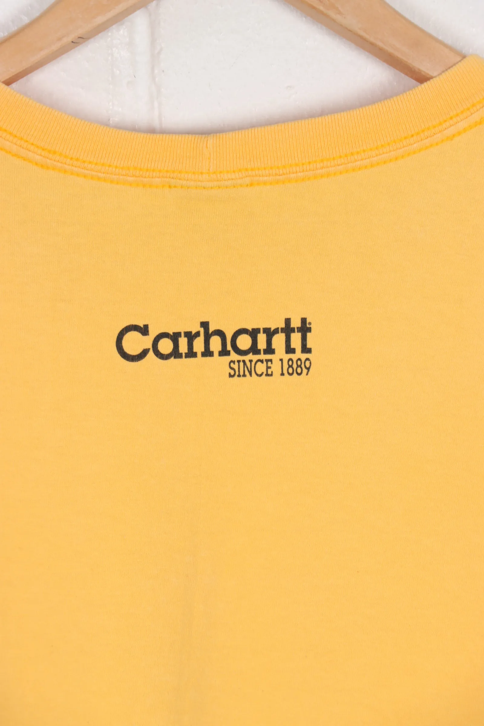 CARHARTT Yellow 'Hard at Work Since 1889' Logo Graphic Tee (XL)