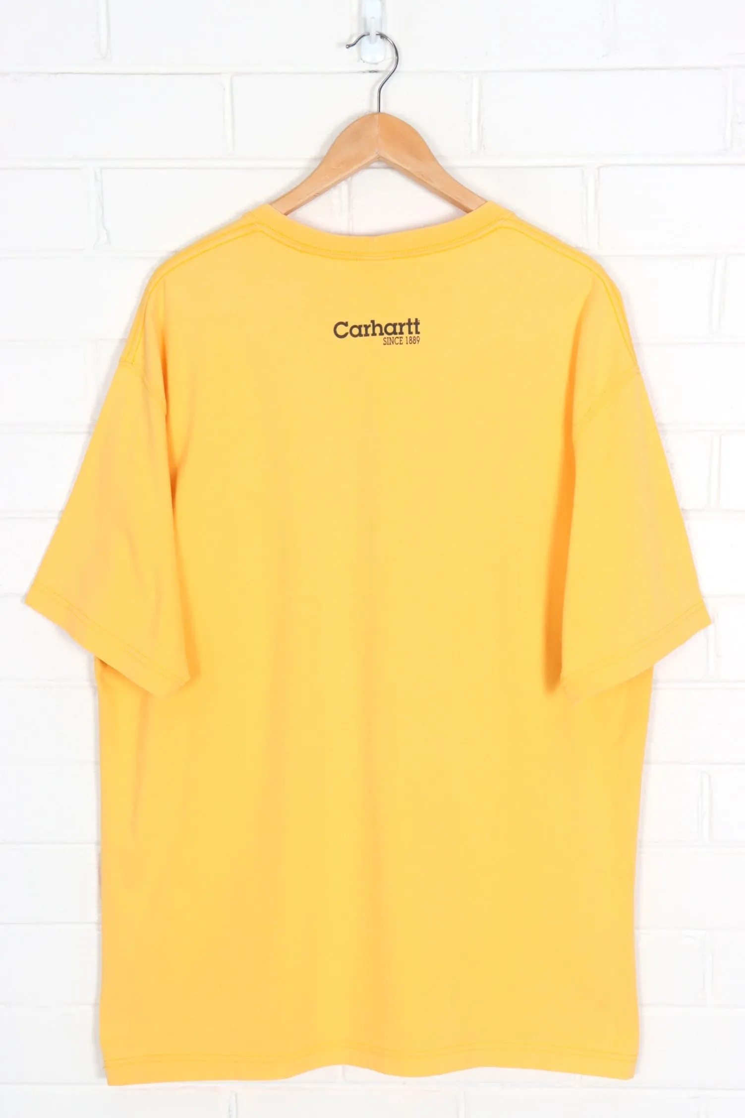 CARHARTT Yellow 'Hard at Work Since 1889' Logo Graphic Tee (XL)