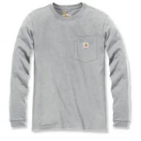 Carhartt&#x20;103244&#x20;Women&#x27;s&#x20;Pocket&#x20;l&#x2F;s&#x20;T-Shirt&#x20;-&#x20;Heather&#x20;Grey