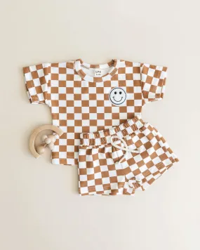 Checkered Smiley Set | Copper