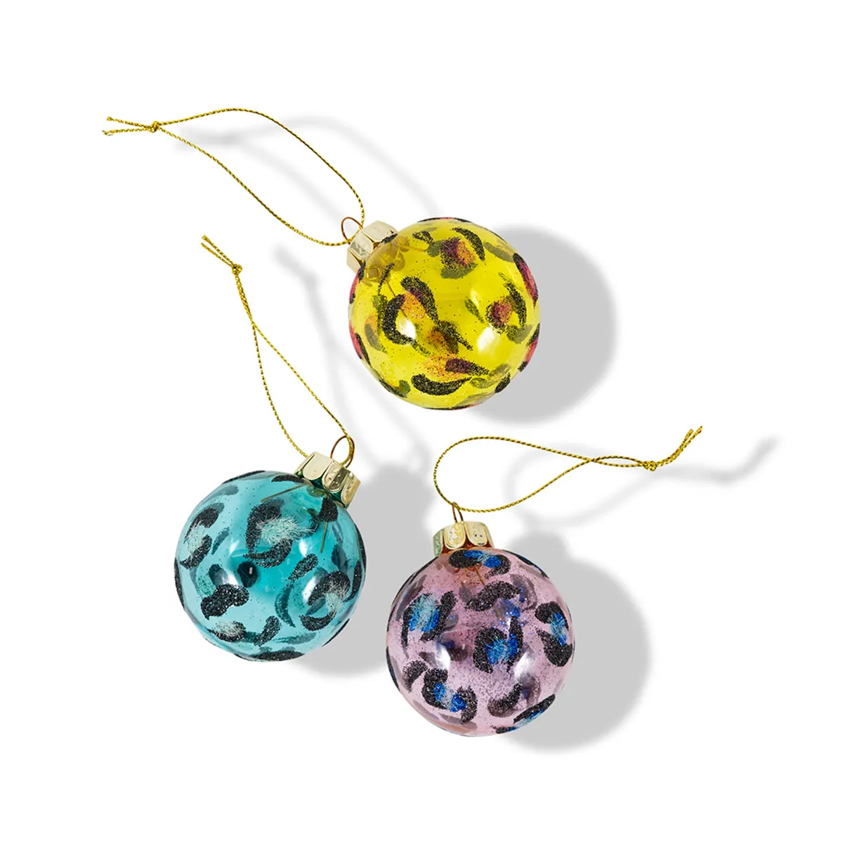 Cheetah Bauble Ornaments S/3