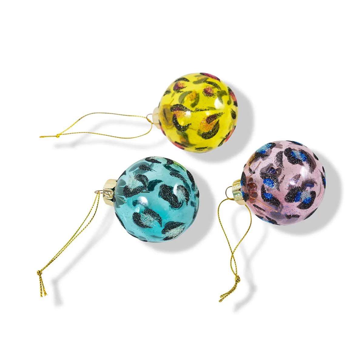 Cheetah Bauble Ornaments S/3