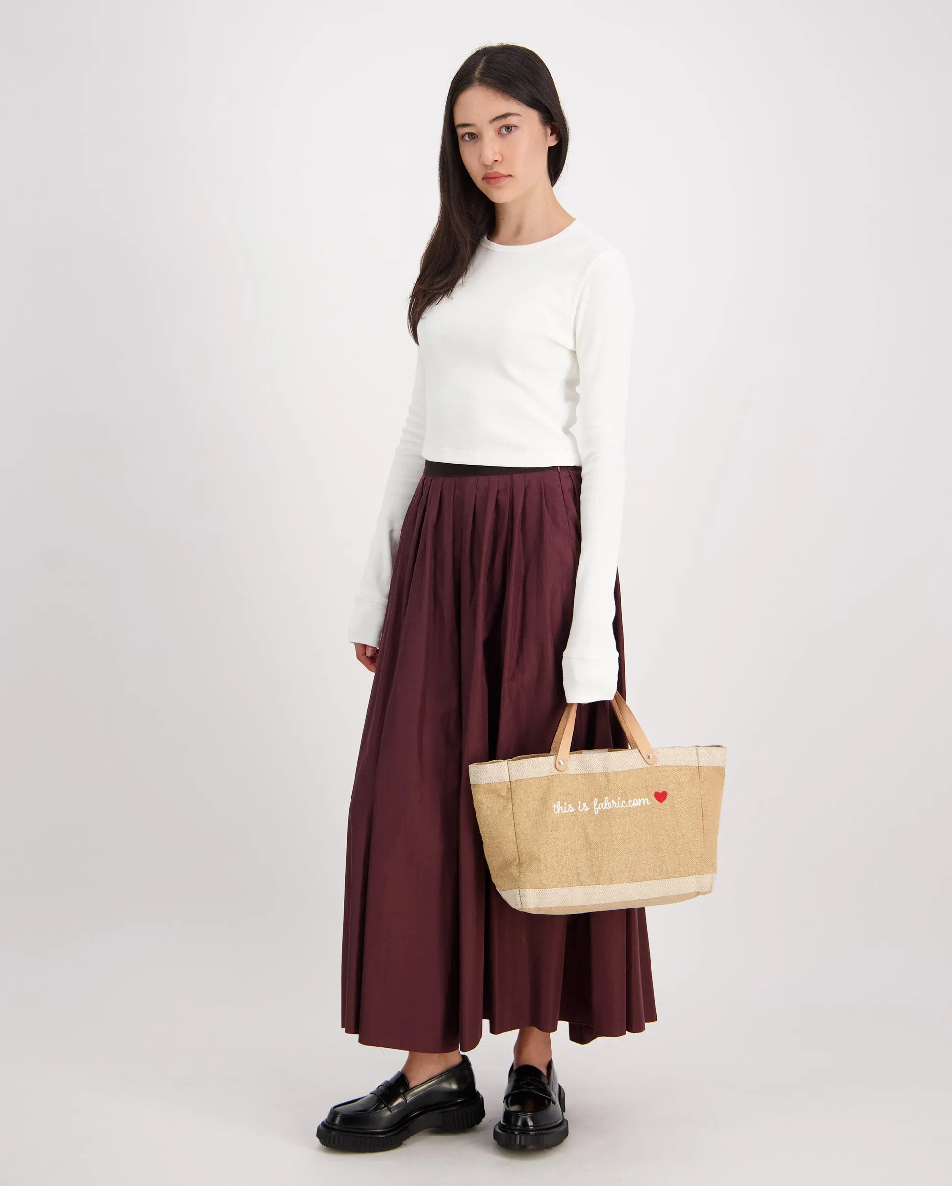 CHIC TAFFETTA LONG SKIRT / CACAO