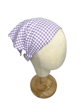 Claire's Purple Gingham Head Scarf One Size