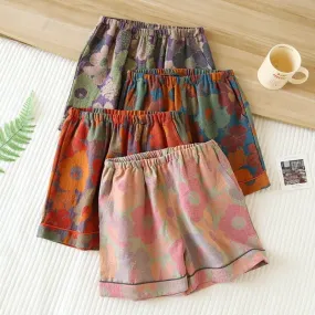 Cotton Gauze Shorts with Elastic Waist in different prints