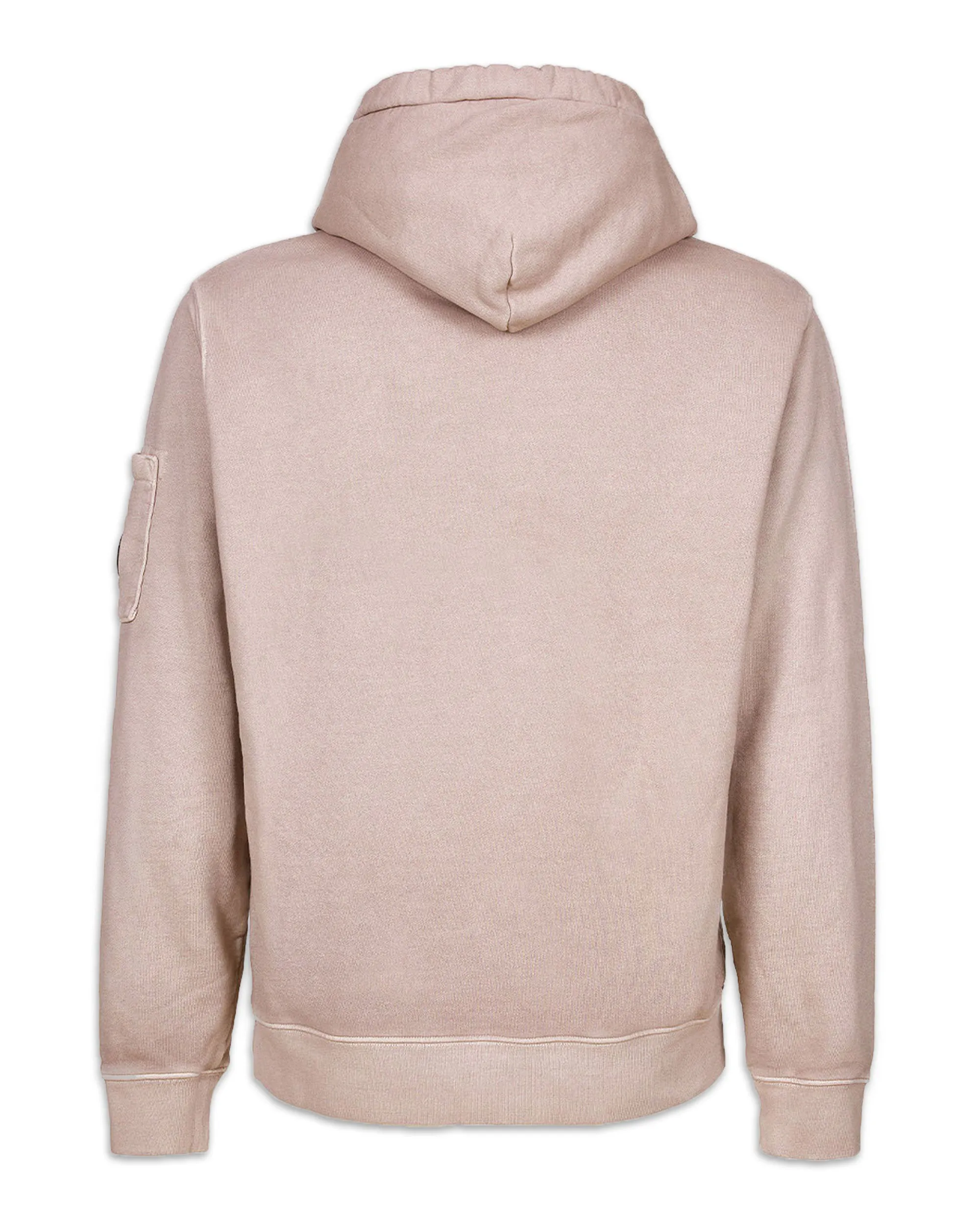 CP Company Brushed and Emerized Diagonal Fleece hoodie Bark