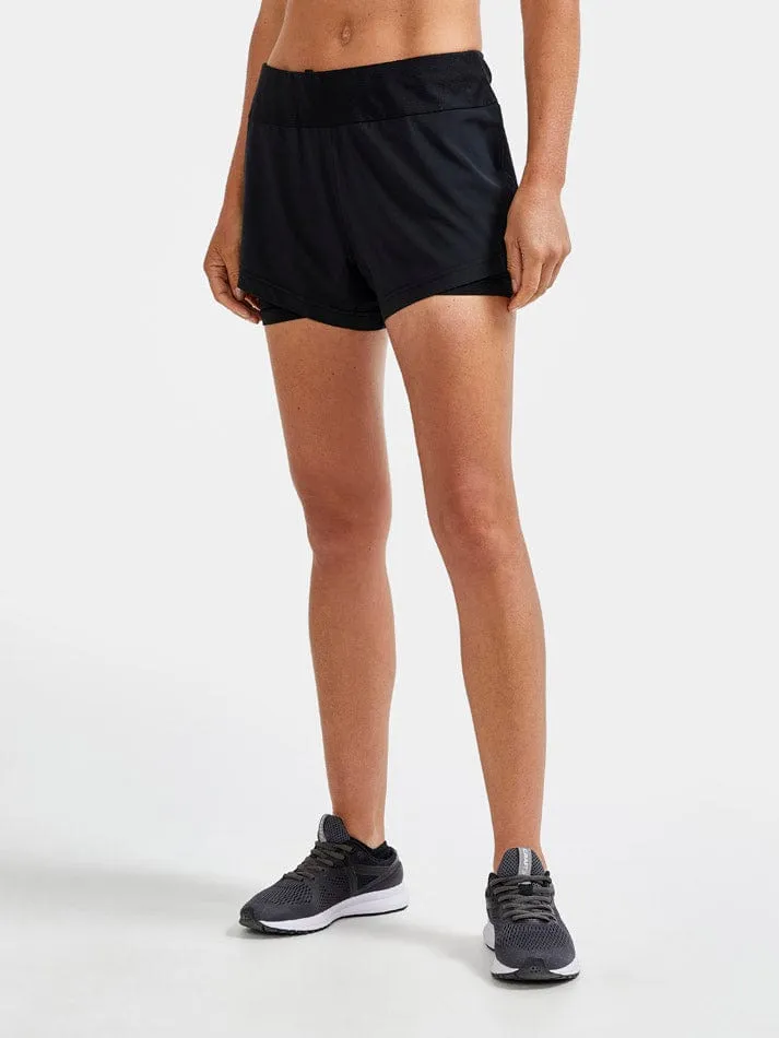 Craft Women's ADV Essence 2-in-1 Shorts Black SS24