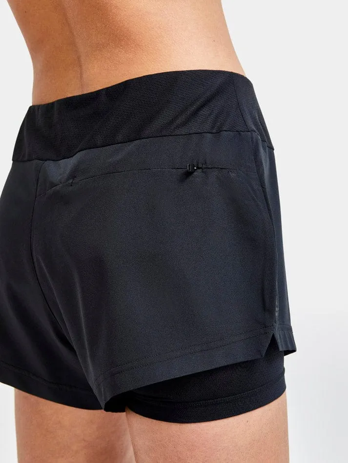 Craft Women's ADV Essence 2-in-1 Shorts Black SS24