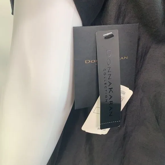 Donna Karan NWT black linen blend blouse