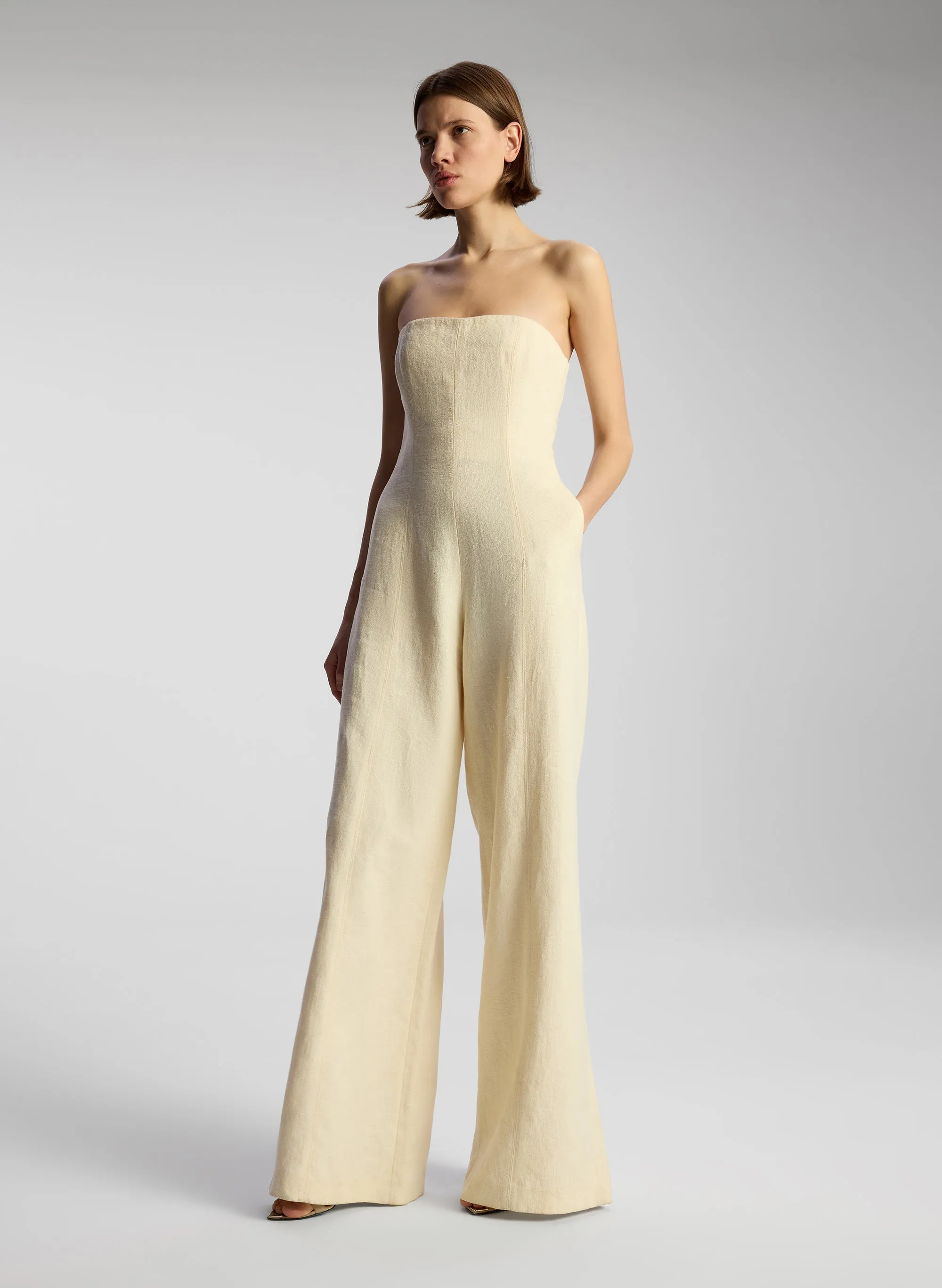 Eden Strapless Linen Jumpsuit