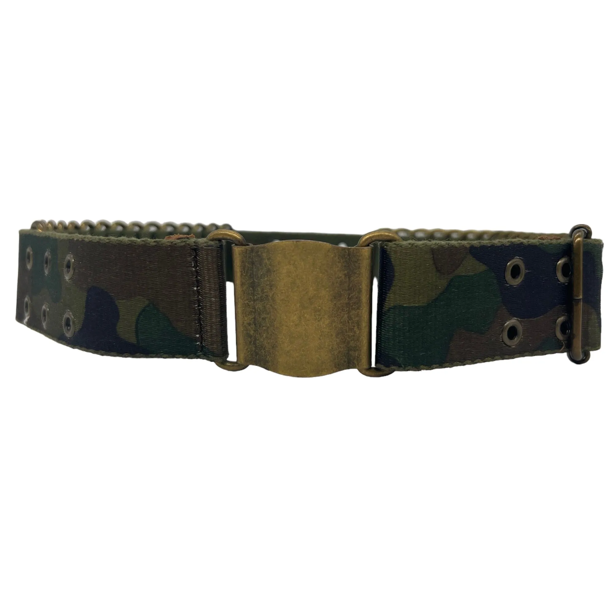 ELENA MEYER Brass and Multi-Grommet Belt - Camouflage