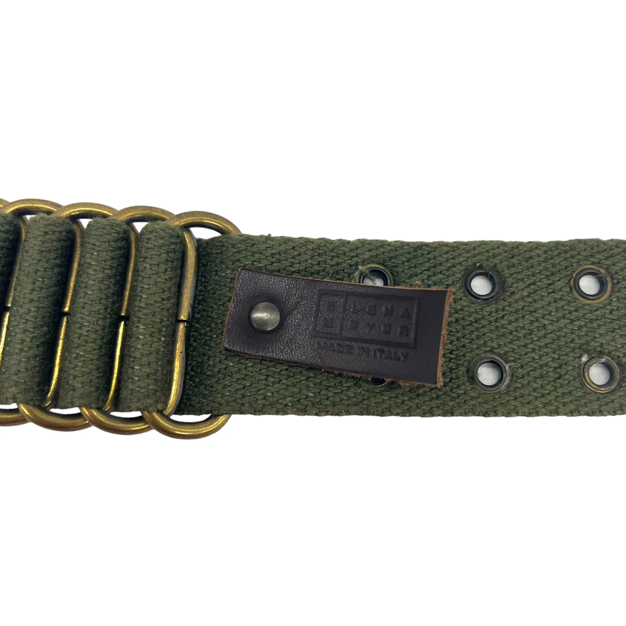 ELENA MEYER Brass and Multi-Grommet Belt - Camouflage