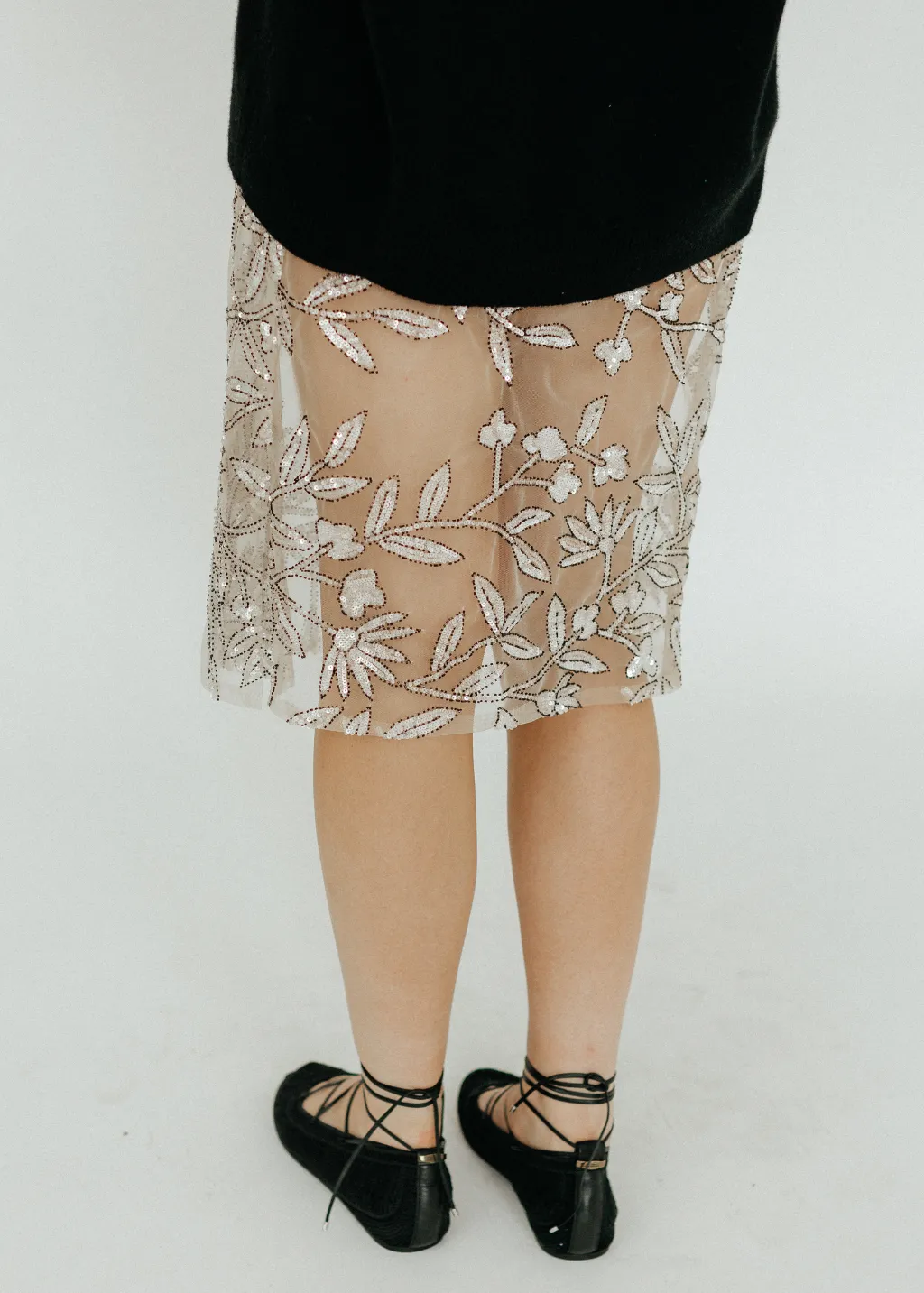 Elizabeth Nude Beaded Skirt