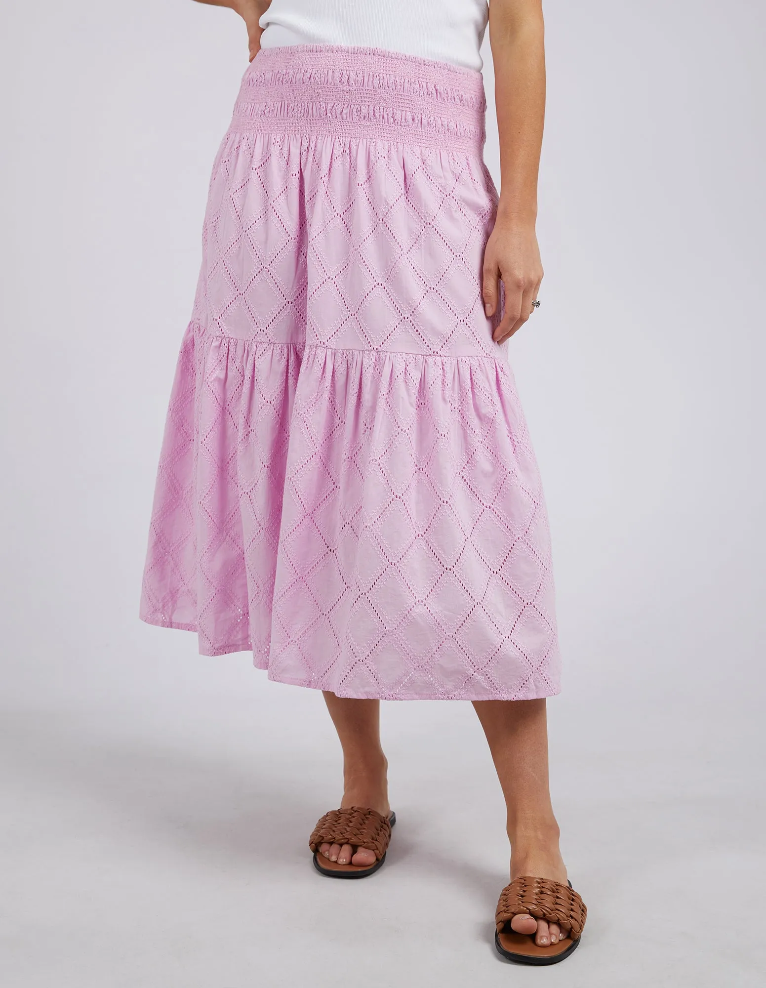 Elm - Ottilie Broderie Skirt - Sweet Lilac