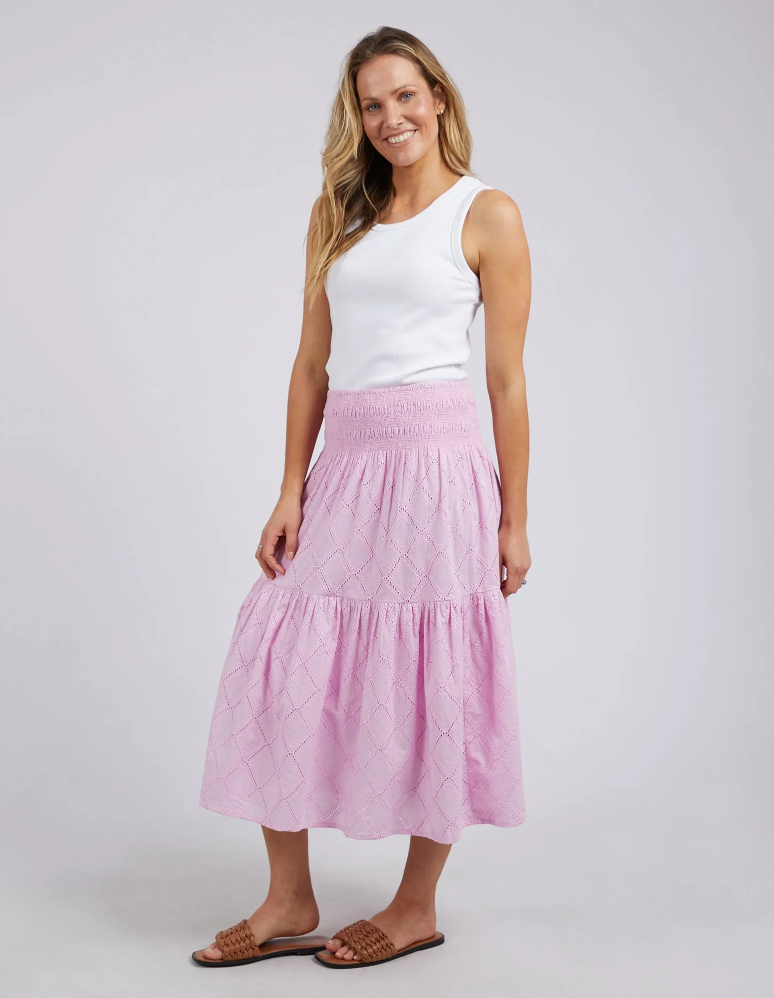 Elm - Ottilie Broderie Skirt - Sweet Lilac