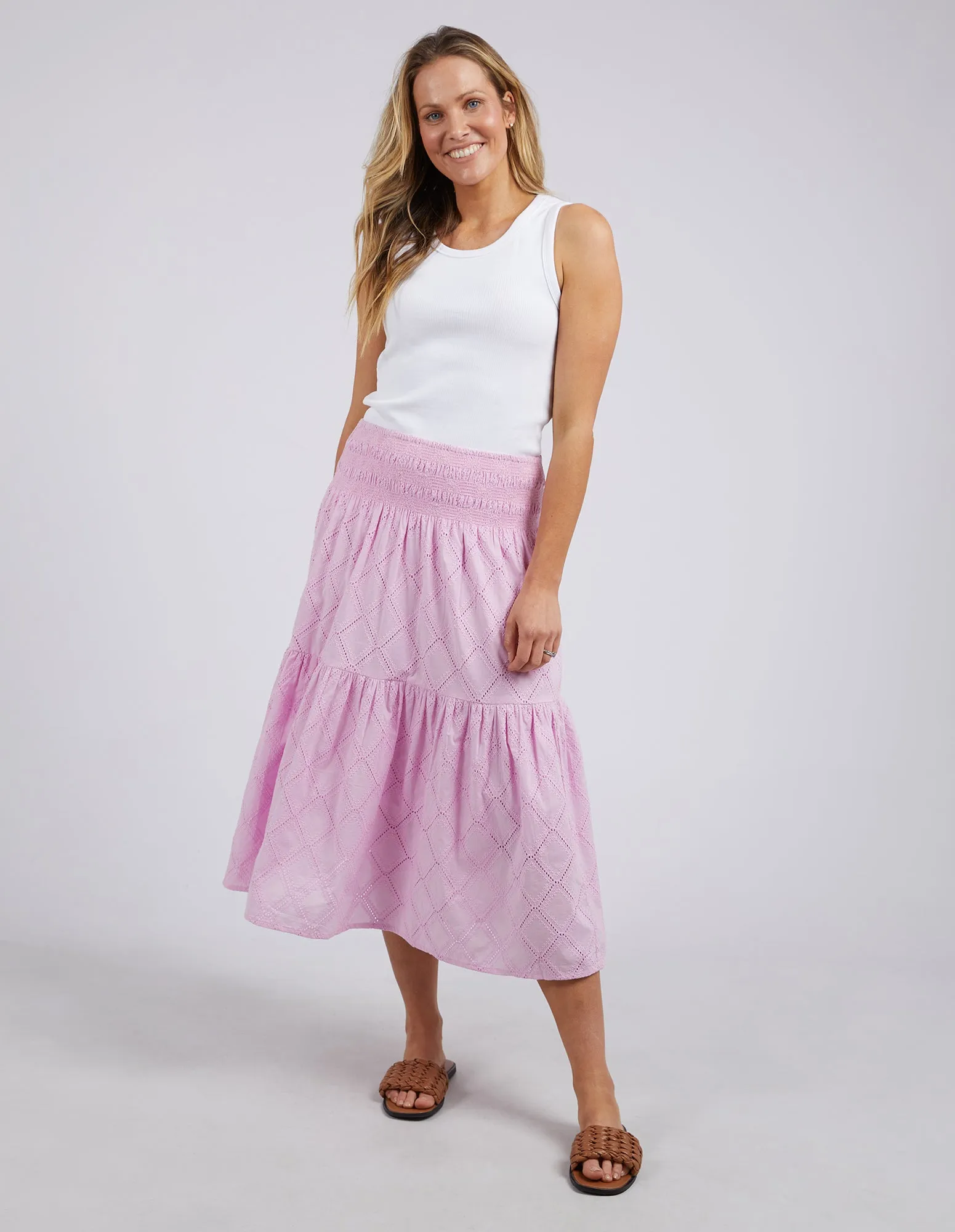 Elm - Ottilie Broderie Skirt - Sweet Lilac