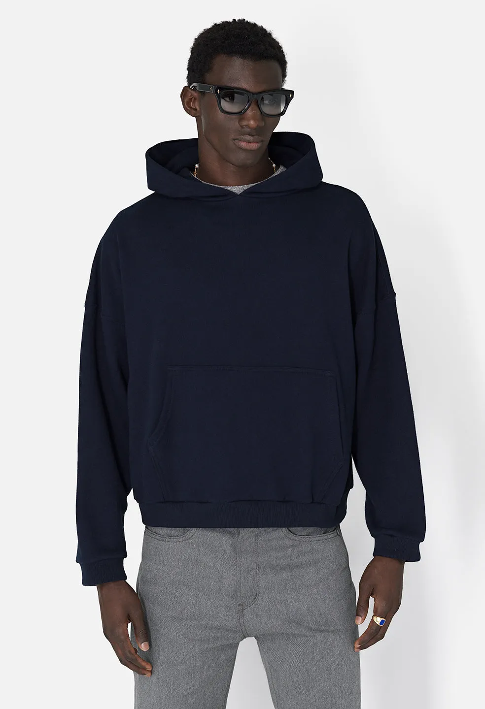 Fleet Weave Terry Hoodie / Dark Navy