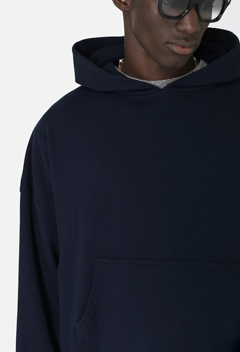 Fleet Weave Terry Hoodie / Dark Navy