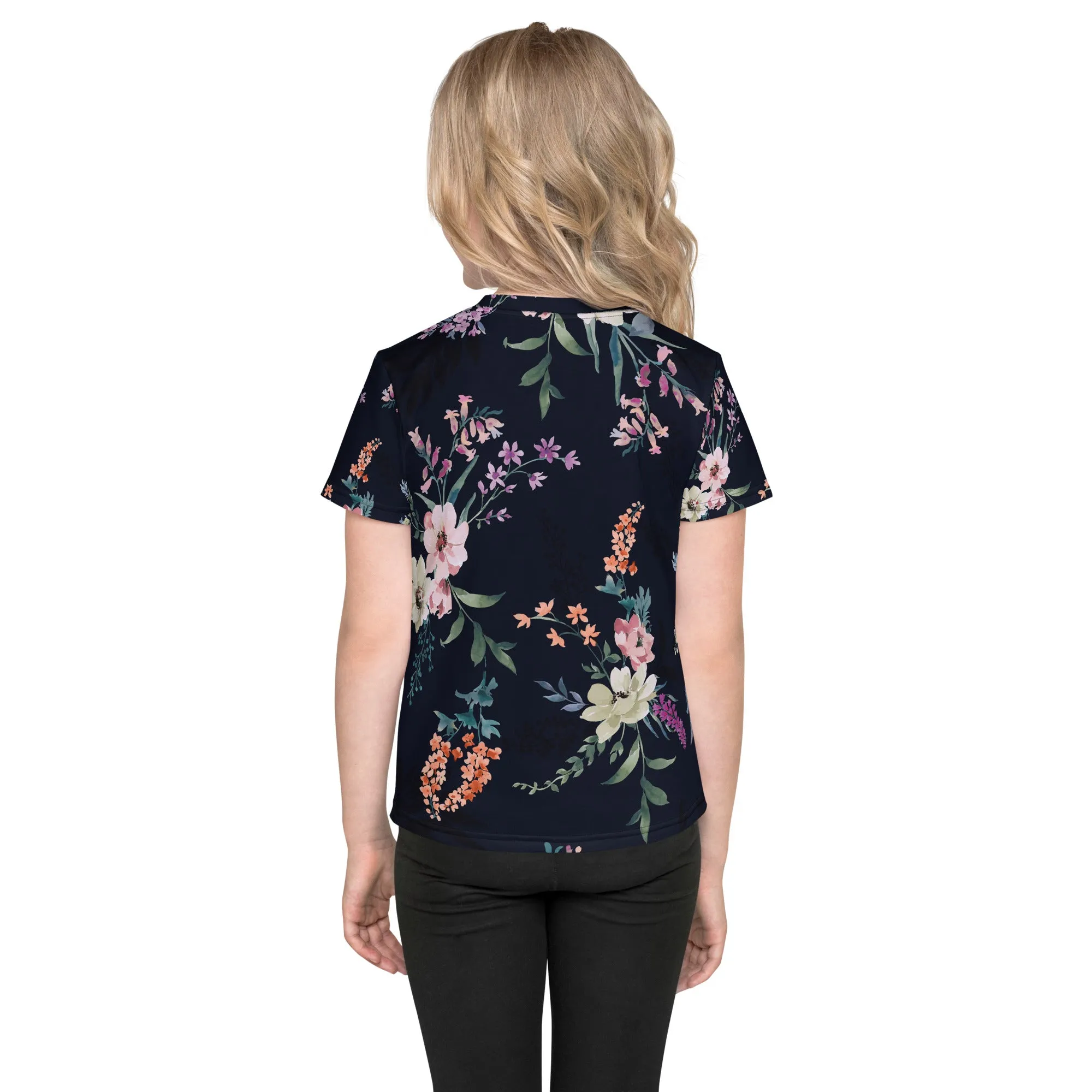 Floral pattern Kids crew neck t-shirt