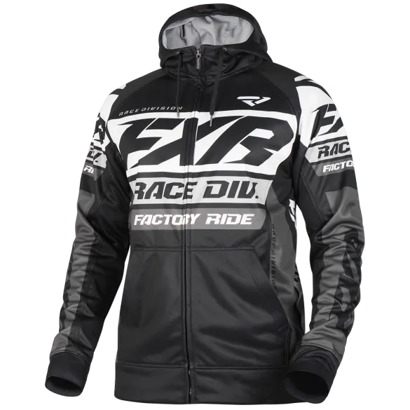 FXR Race Division Tech Zip Hoodie Black White