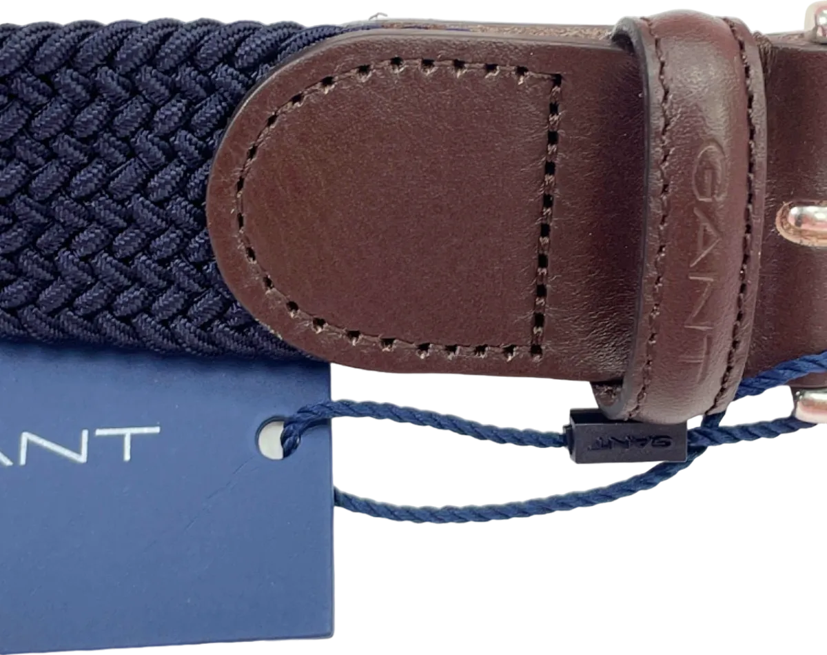 Gant Navy Blue Elastic Braid Belt UK 36