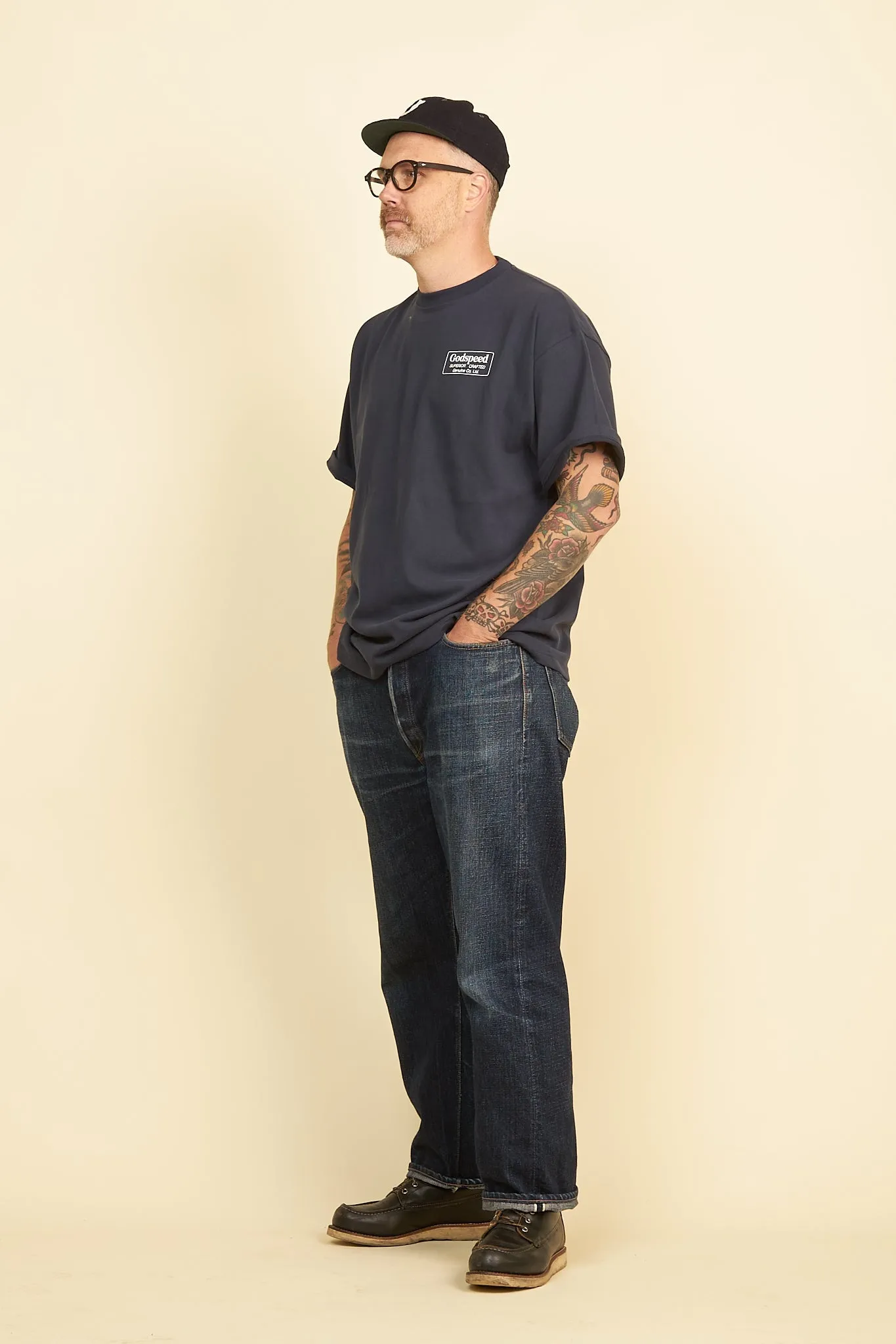 Godspeed 'Genuine' Heavyweight Organic T-Shirt - Navy