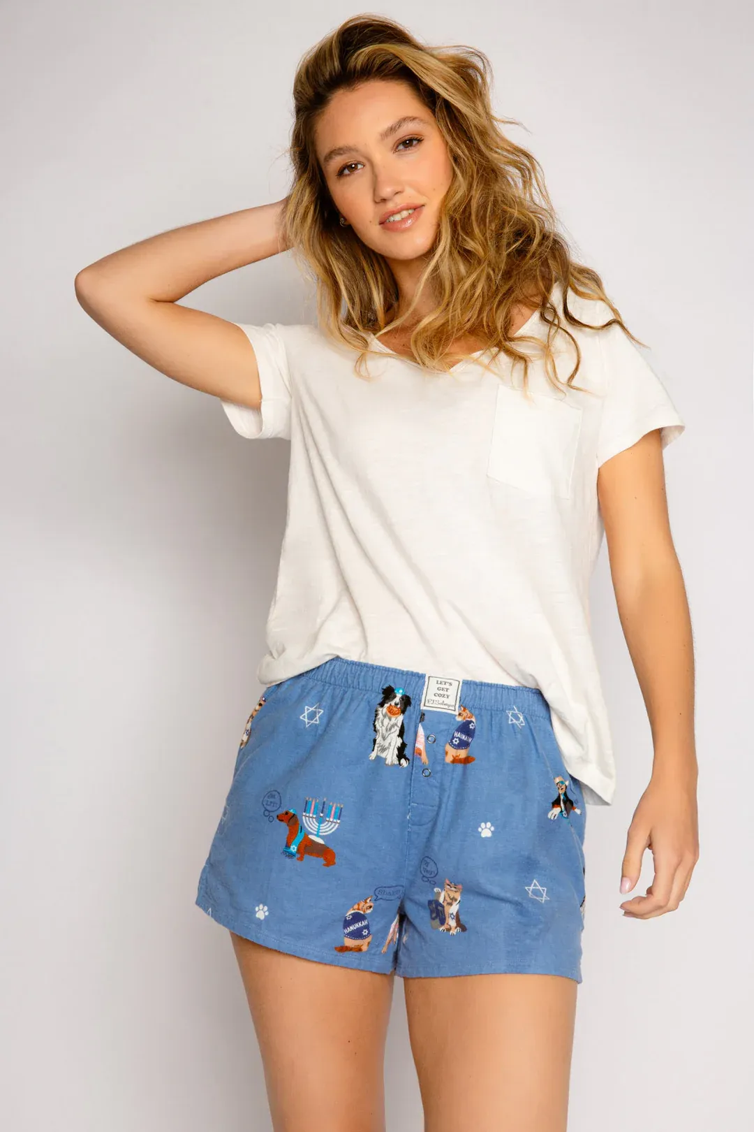 Hanukkah Flannel PJ Shorts