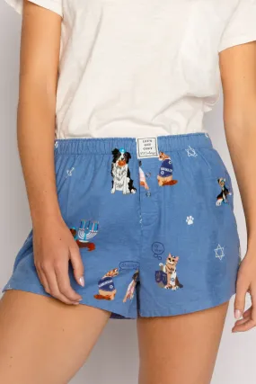 Hanukkah Flannel PJ Shorts