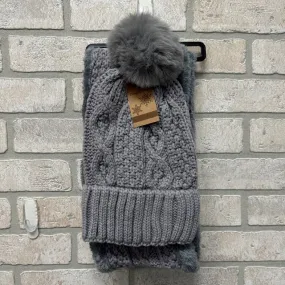 Hat And Scarf Set - Grey